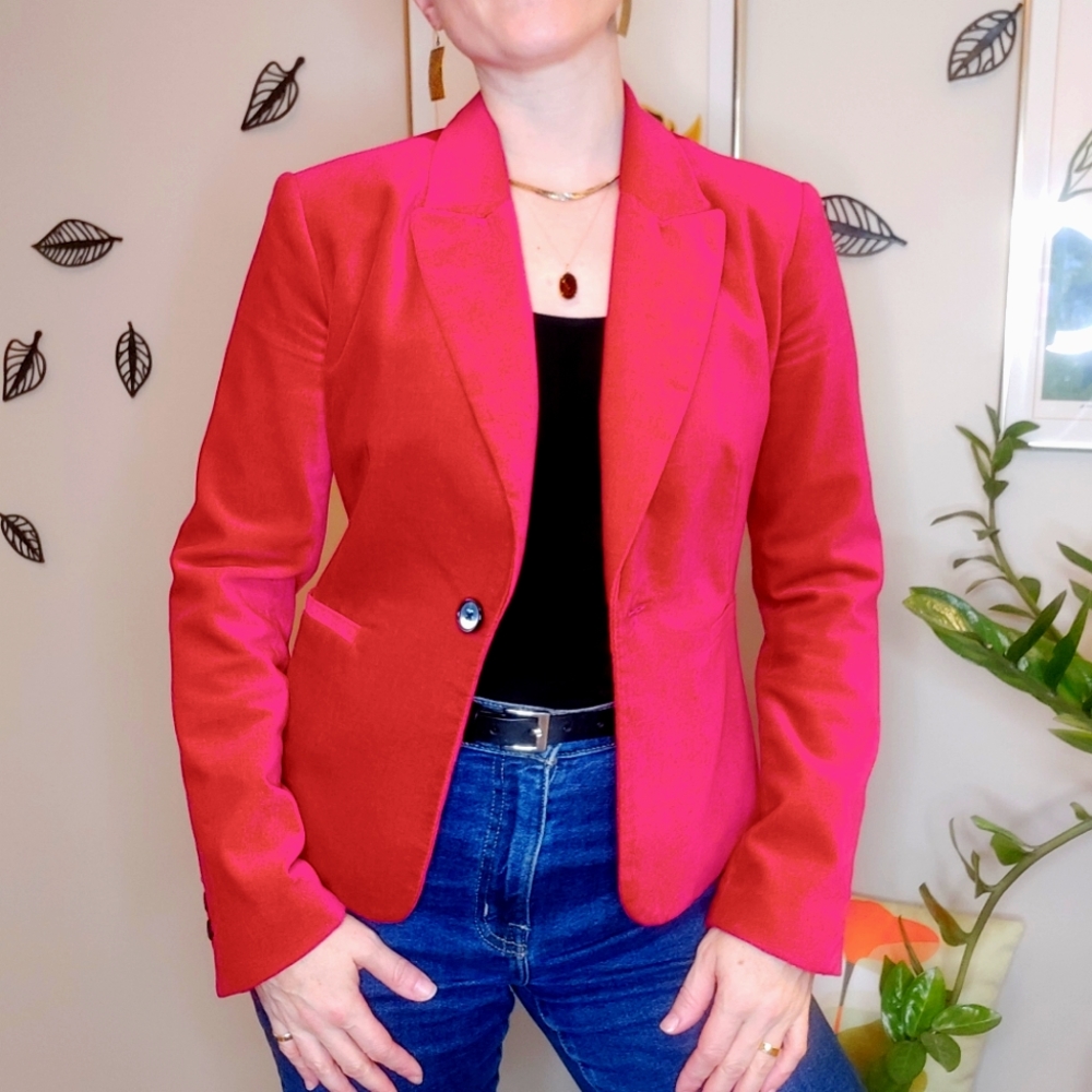 Festive Red velvet blazer